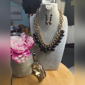 Gold and Black Jewelry Set